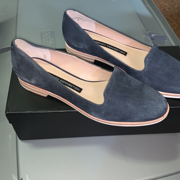 French Connection Navy Suede Damini Loafer Sz 36 - Picture 3 of 5
